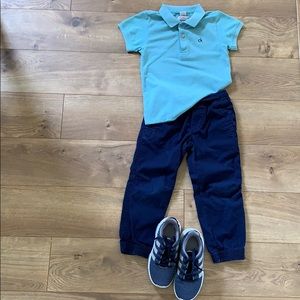 Combo polo shirt, pants and shoes 4 years old
